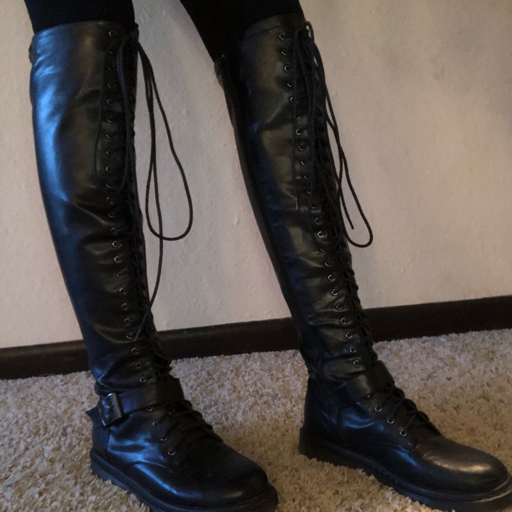 UO Thigh High Combat Boots. Size 9